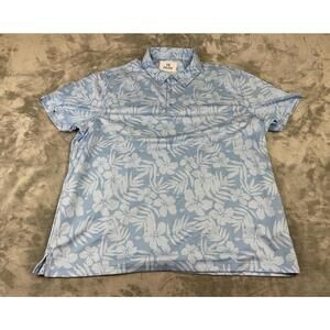 28 Palms Shirt Men's Size XXL, 2XL Button Up Hawaiian Blue
